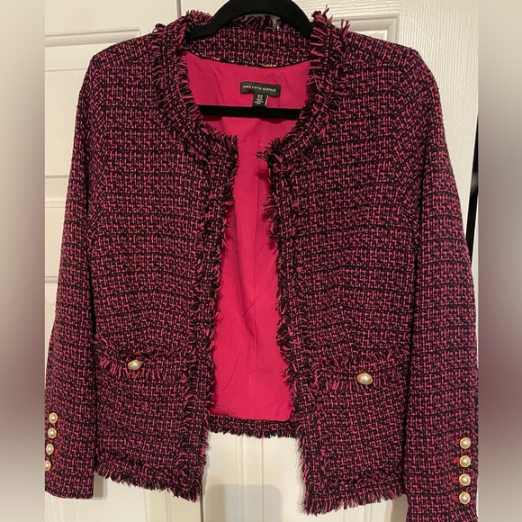 Saks Fifth Avenue Jackets & Blazers - Saks Fifth Avenue Black and Pink Tweed Blazer